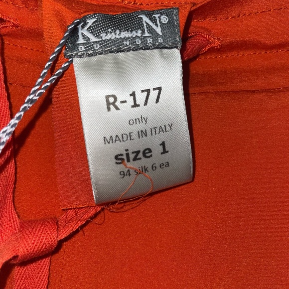 KRISTENSEN DU NORD BEAUTIFUL ORANGE SILK PLEATED DRAWSTRING PANTS SZ 1/US 4 NWT - Picture 6 of 9